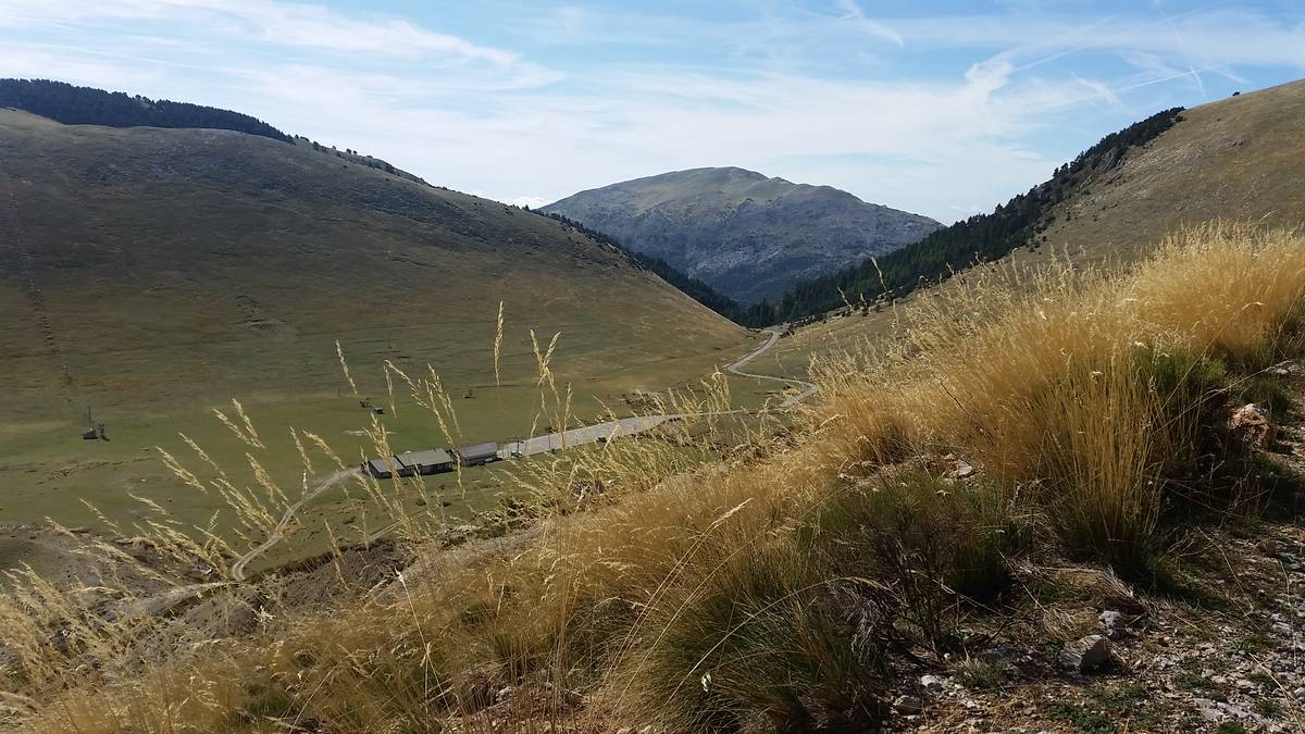 Vauplane – Soleilhas in France - a grassy hillside with mountains in the background.