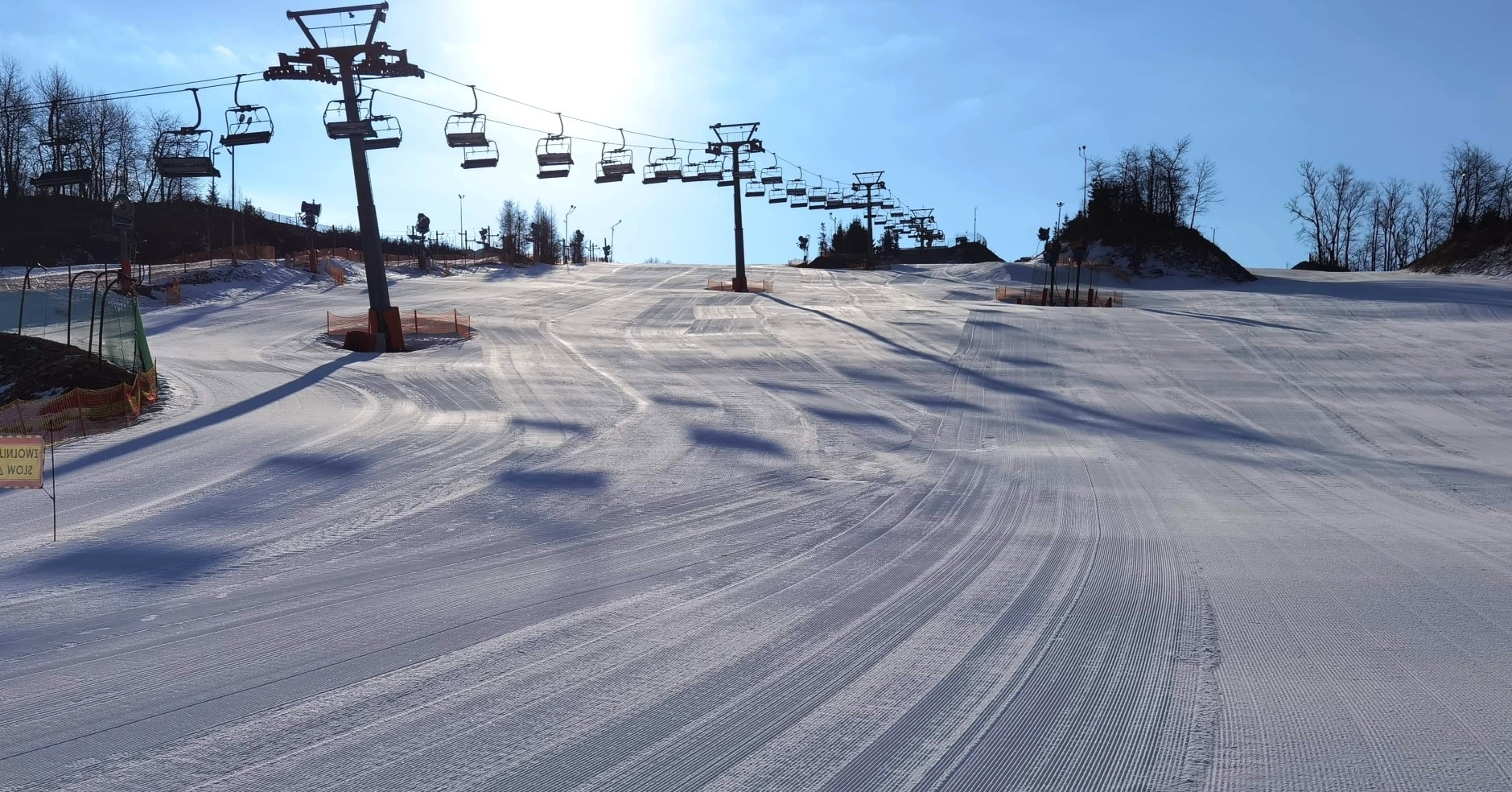 Nartraj – Chrzanów in Poland - a ski slope covered in snow.