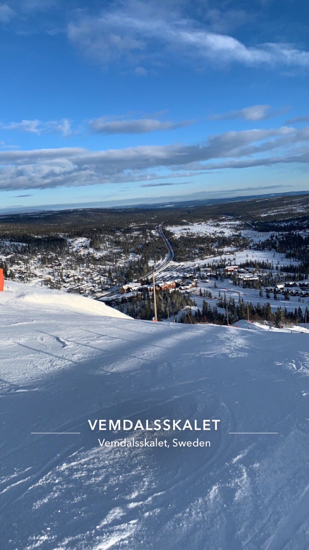 Gräftåvallen in Sweden - the view from the top of a ski slope.