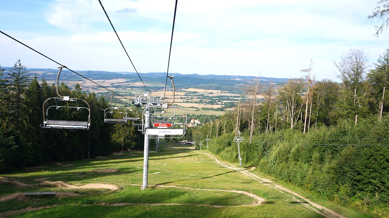Monínec – Sedlec-Prčice in Czech Republic - a view from the top of a ski lift.