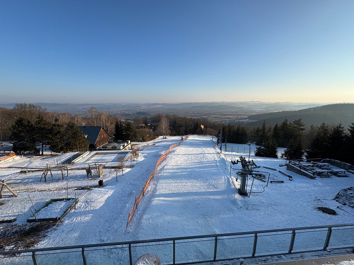 Monínec – Sedlec-Prčice in Czech Republic - a view from the top of a ski slope.