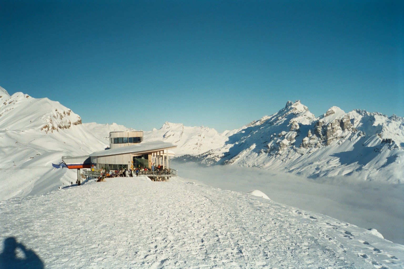 Steg im Tösstal in Switzerland - a clear blue sky.