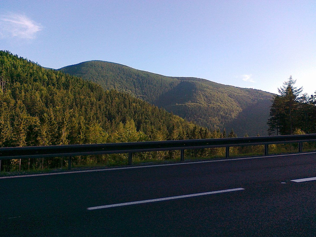 Přemyslov – Jelení in Czech Republic - a view of the mountains from a highway.