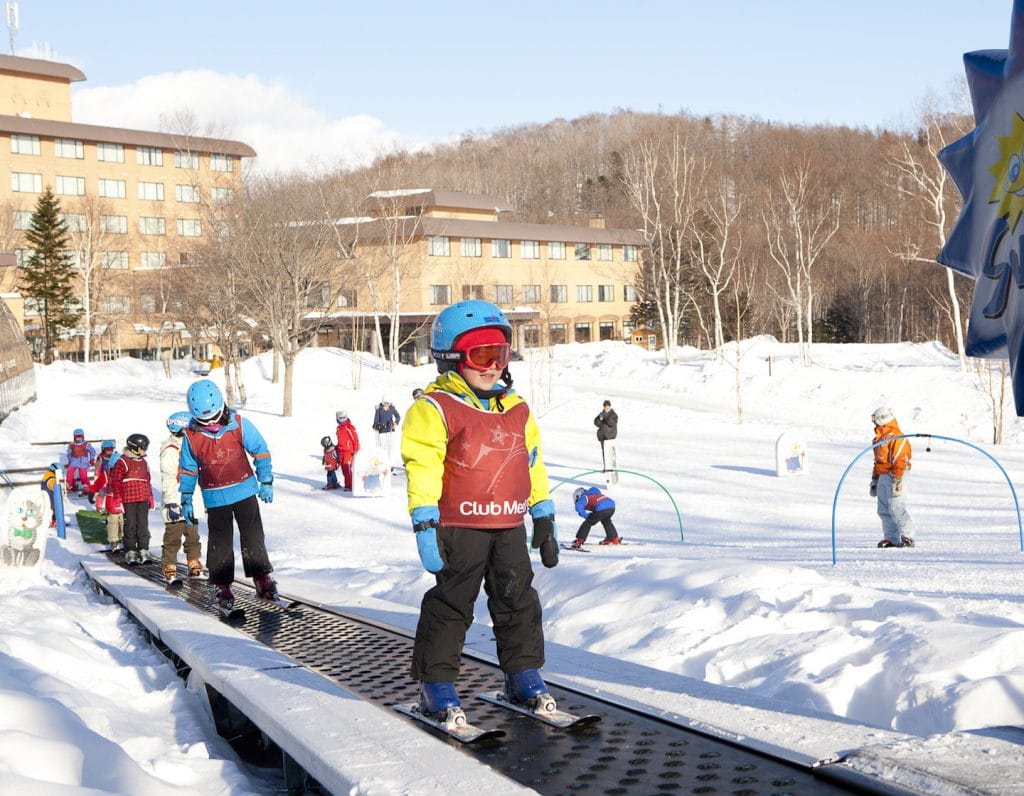Sahoro in Japan - a group of children playing in the snow.