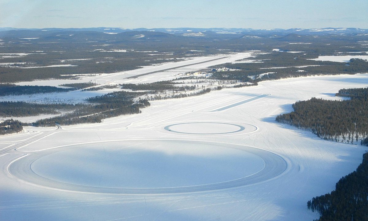 Vittjåkk in Sweden - an aerial view of a snow covered area.