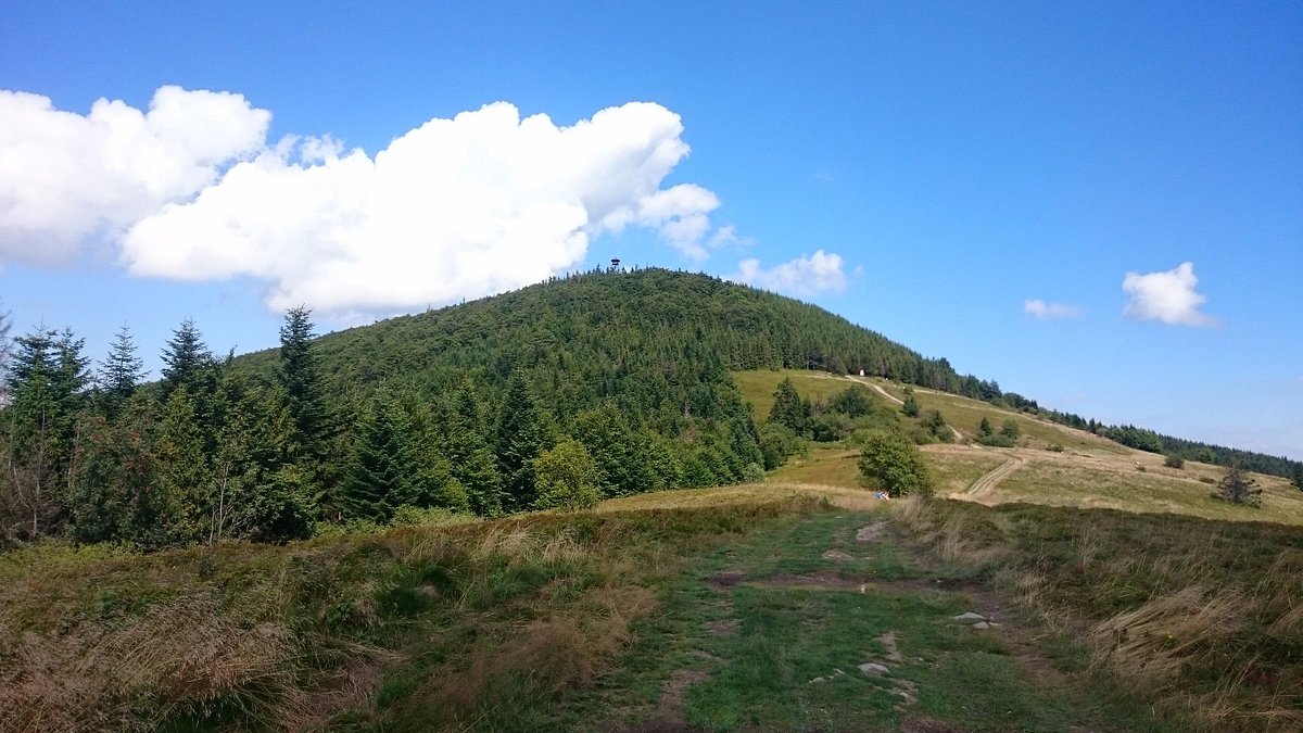 Limanowa in Poland - the trail up to the top of the mountain.