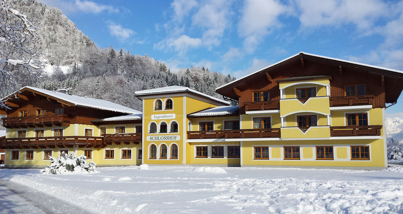 Salzbuger Sportwelt -Amade in Austria - snow on the ground.