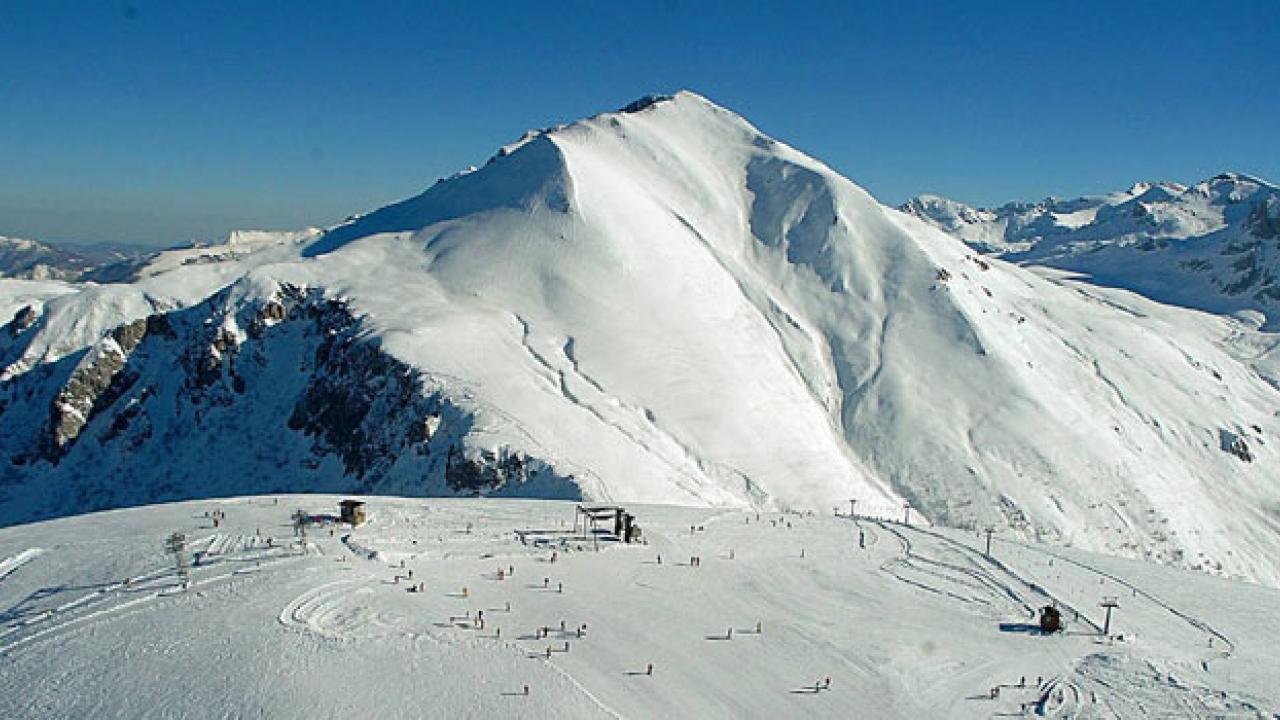 Prato in Switzerland - a snow covered mountain.