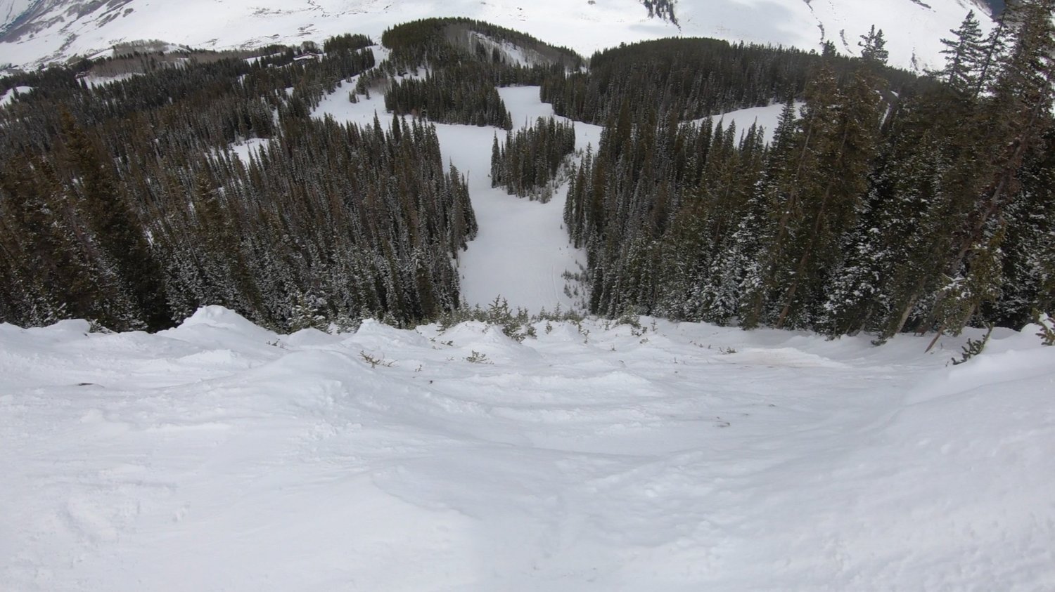 Crested Butte in USA - a snow covered mountain with trees in the background.