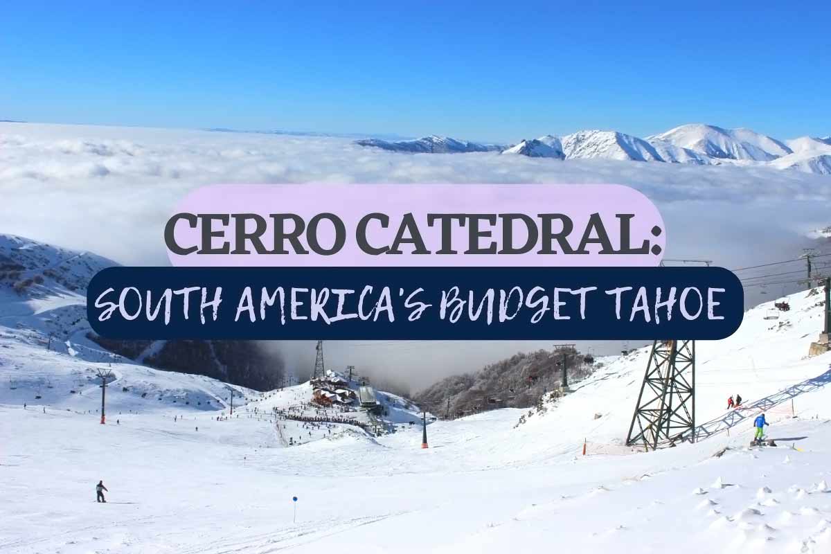 Catedral Alta Patagonia in Argentina - a ski slope with a blue sky and clouds in the background.