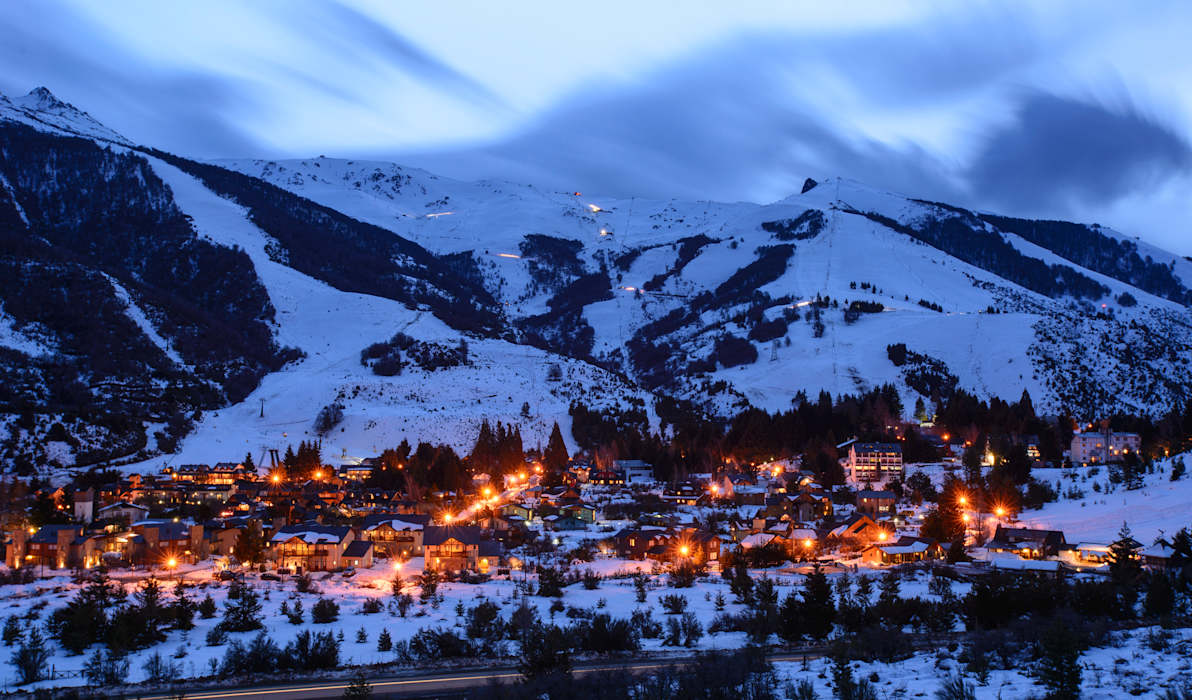 Catedral Alta Patagonia in Argentina - the mountains are covered in snow.