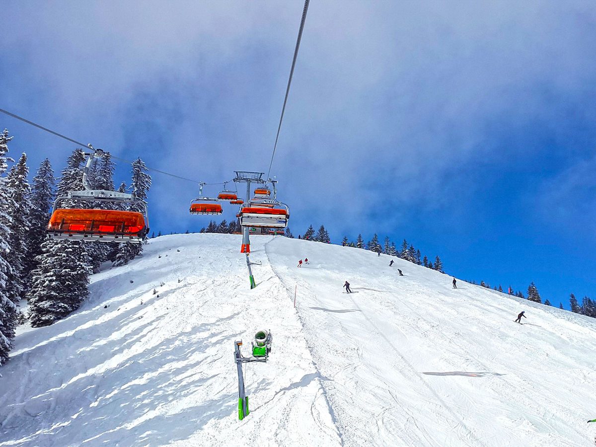 Špindlerův Mlýn in Czech Republic - a ski slope covered in snow.