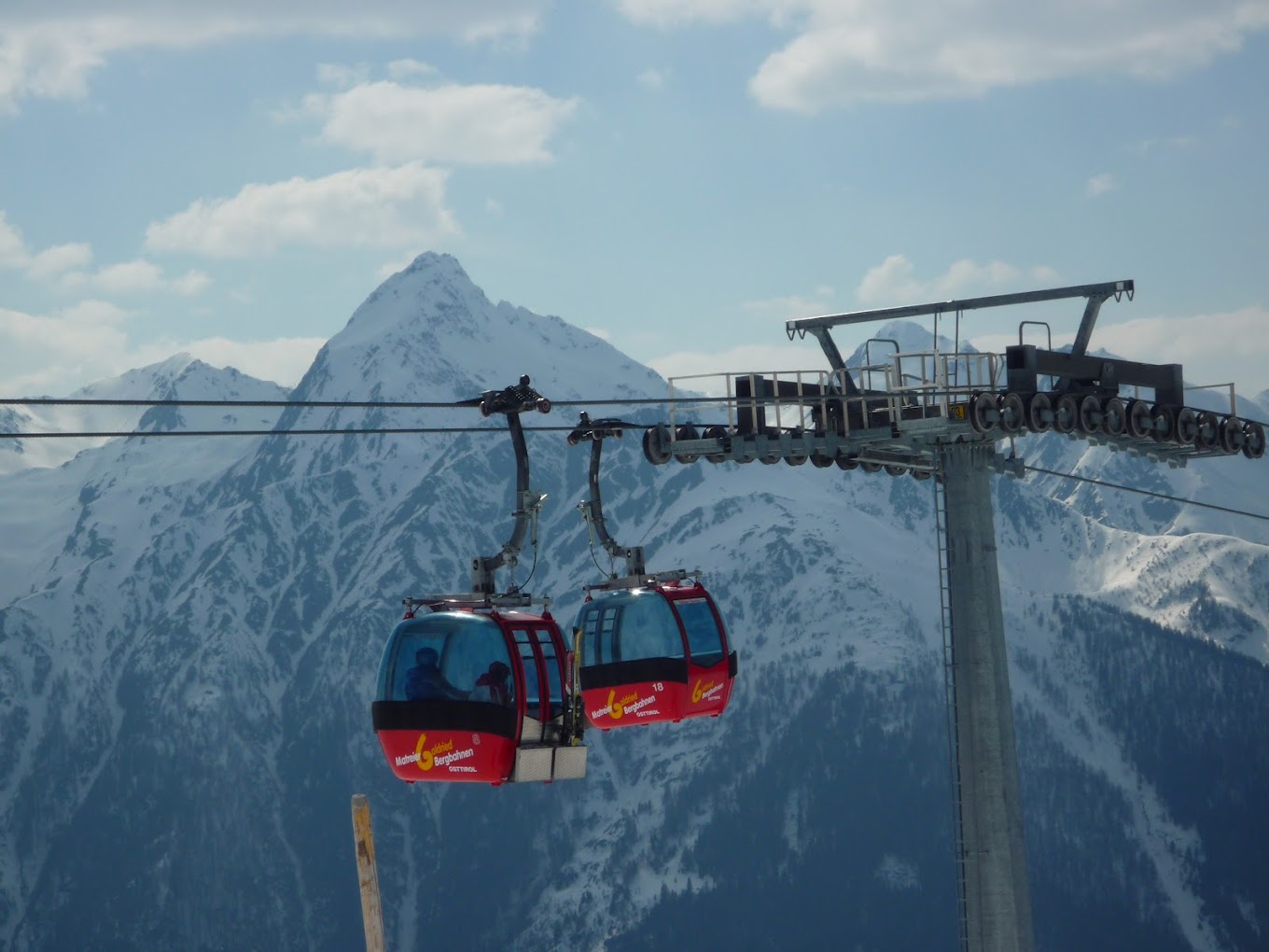 Grossglockner in Austria - a ski lift going up a mountain.