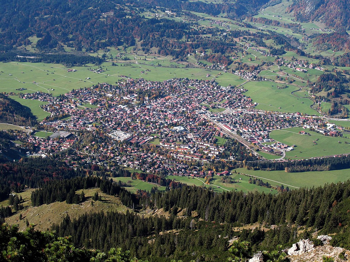 Nebelhorn – Oberstdorf in Germany - a view of a small town in the mountains.