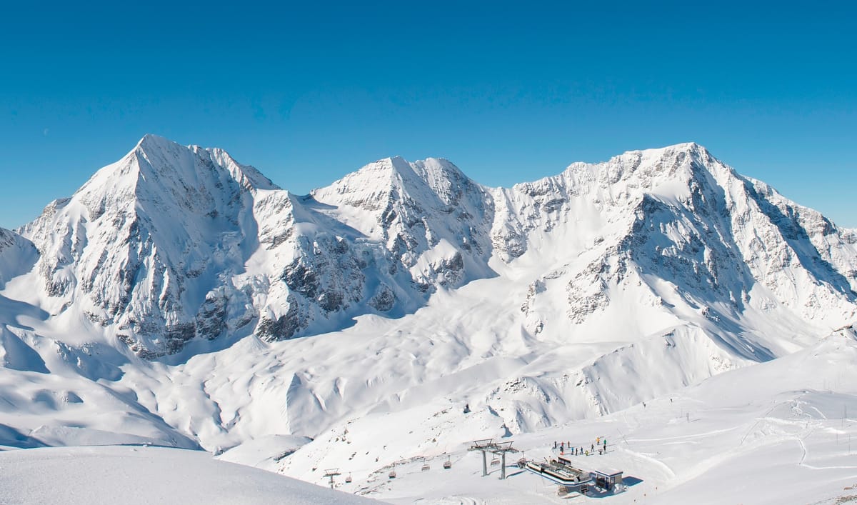 Sulden in Italy - a clear blue sky.