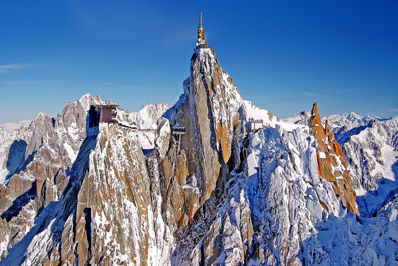 L'Aiguille du Midi in France - the summit of mont mont mont mont mont mont mont mont mont mont.