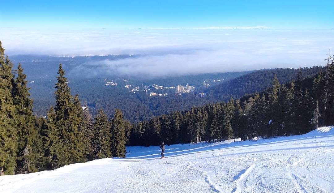 Borovets in Bulgaria - the view from the top of the mountain.