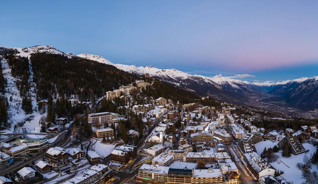 Crans Montana in Switzerland - a city in the mountains.