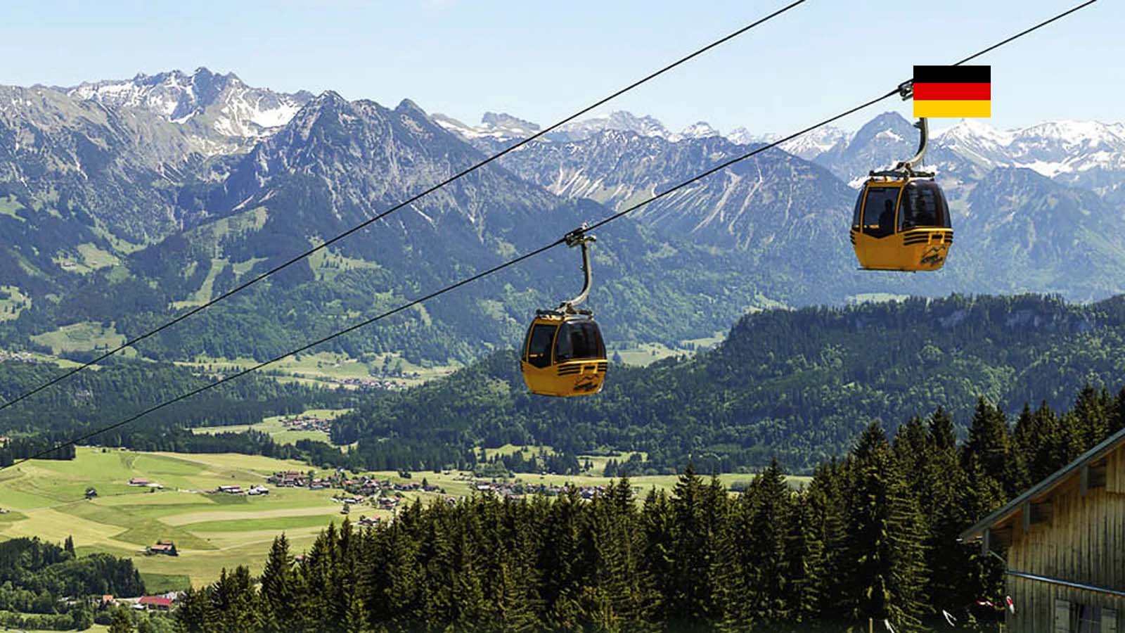 Hörnerbahn GmbH & Co. KG in Germany - a view of the mountains from a ski lift.
