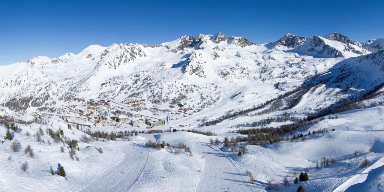 Isola 2000 in France - a view from the top of a snowy mountain.