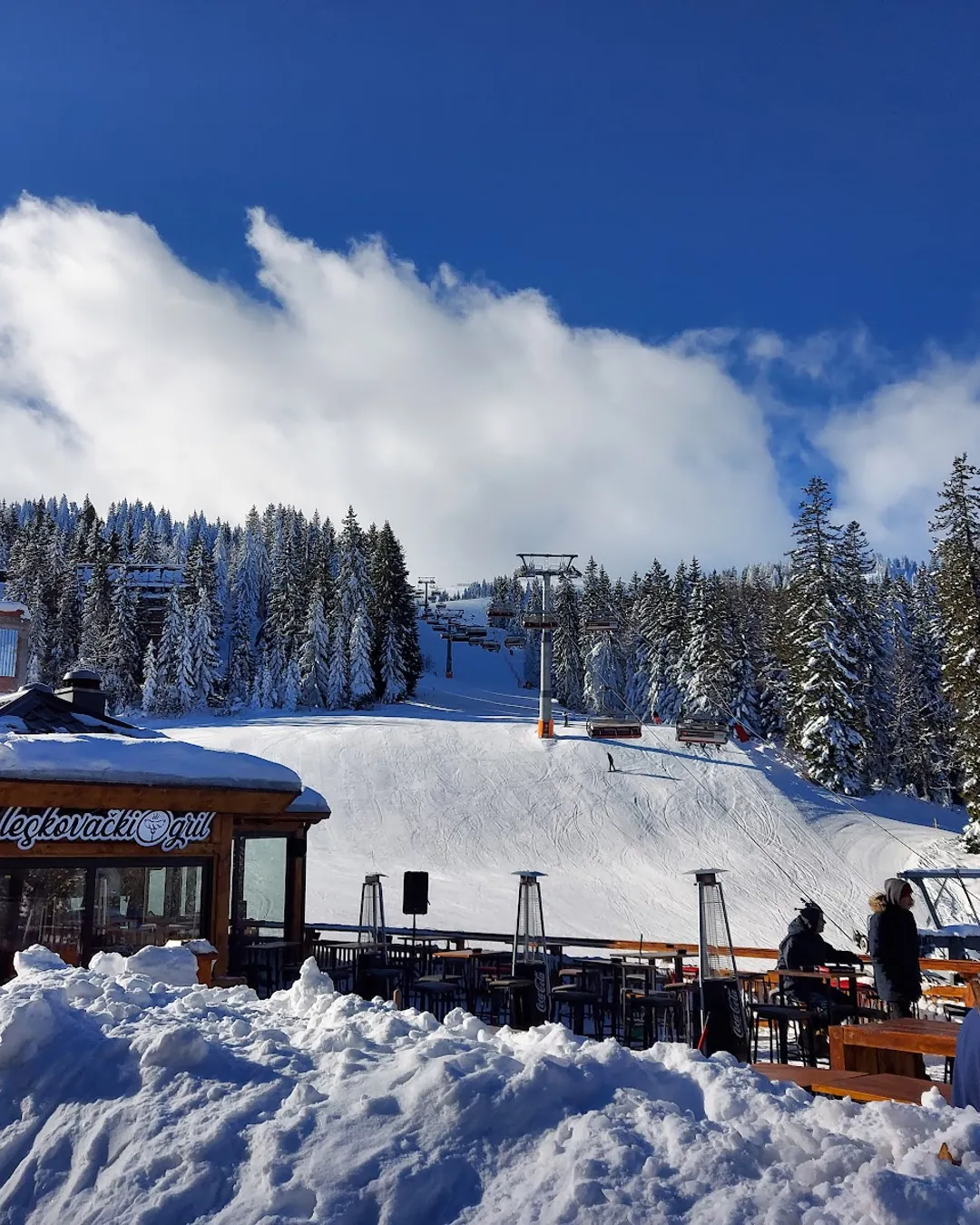 Jahorina in Bosnia and Herzegovina - a snow covered ski slope.