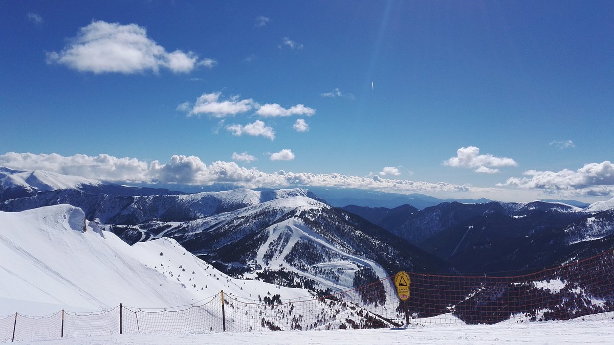 Pal Arinsal – La Massana in Andorra - a view from the top of a snowy mountain.