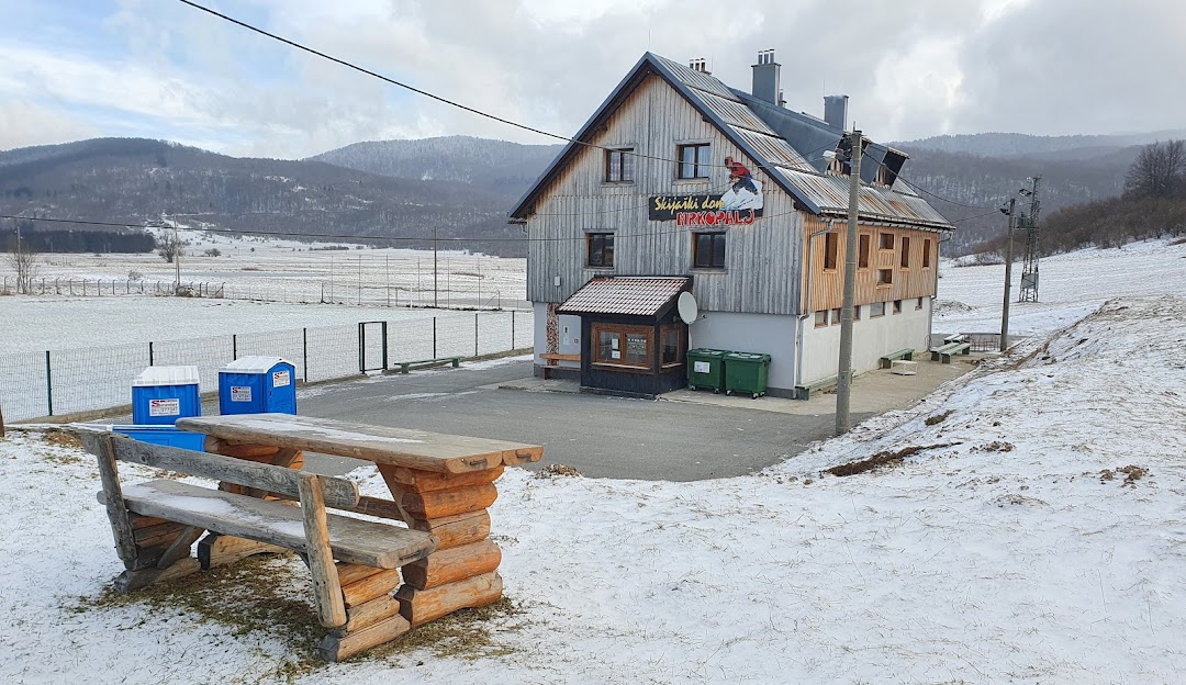 Čelimbaša in Croatia: a small building in the middle of a snowy field.