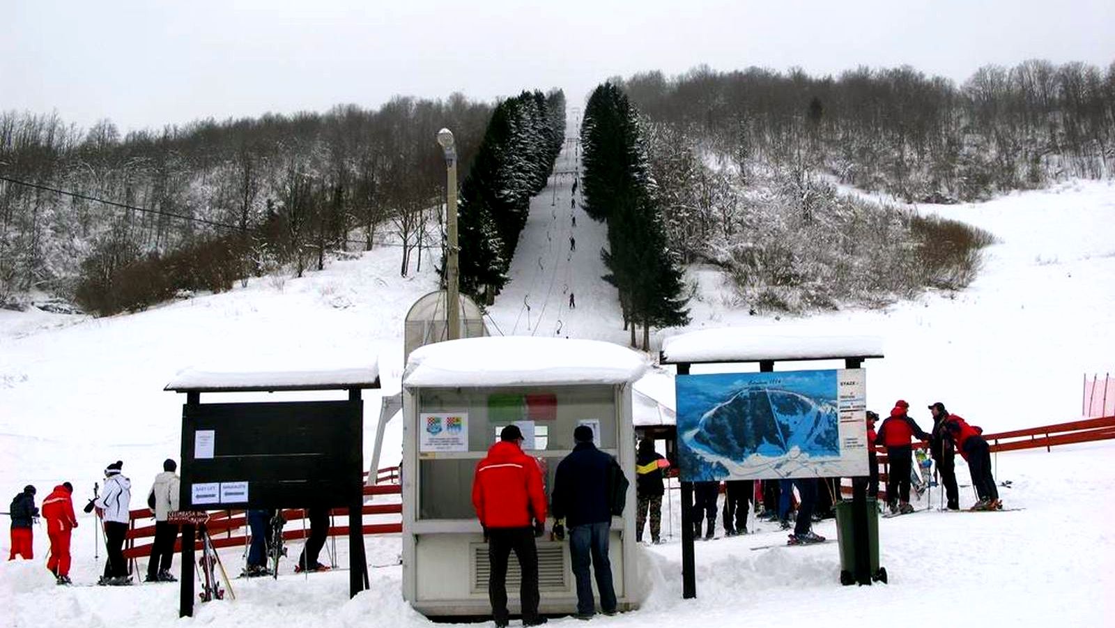 Čelimbaša in Croatia - a group of people standing in the snow.