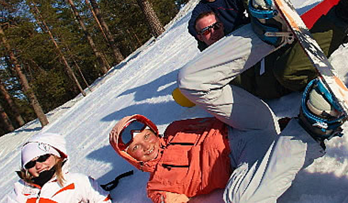 Taivalvaara in Finland - a man on a snowboard.