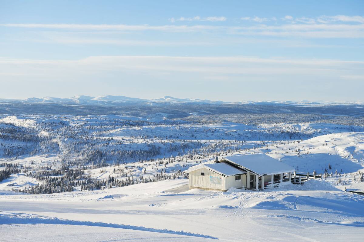 Skeikampen – Gausdal in Norway - snow on the ground.