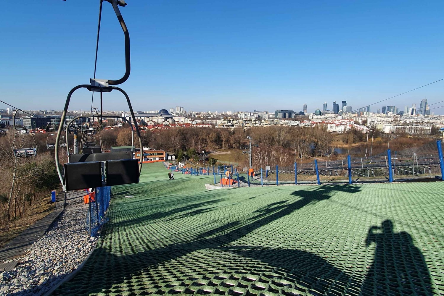 Park Szczęśliwice – Warsaw in Poland - a view of the city from the top of a hill.