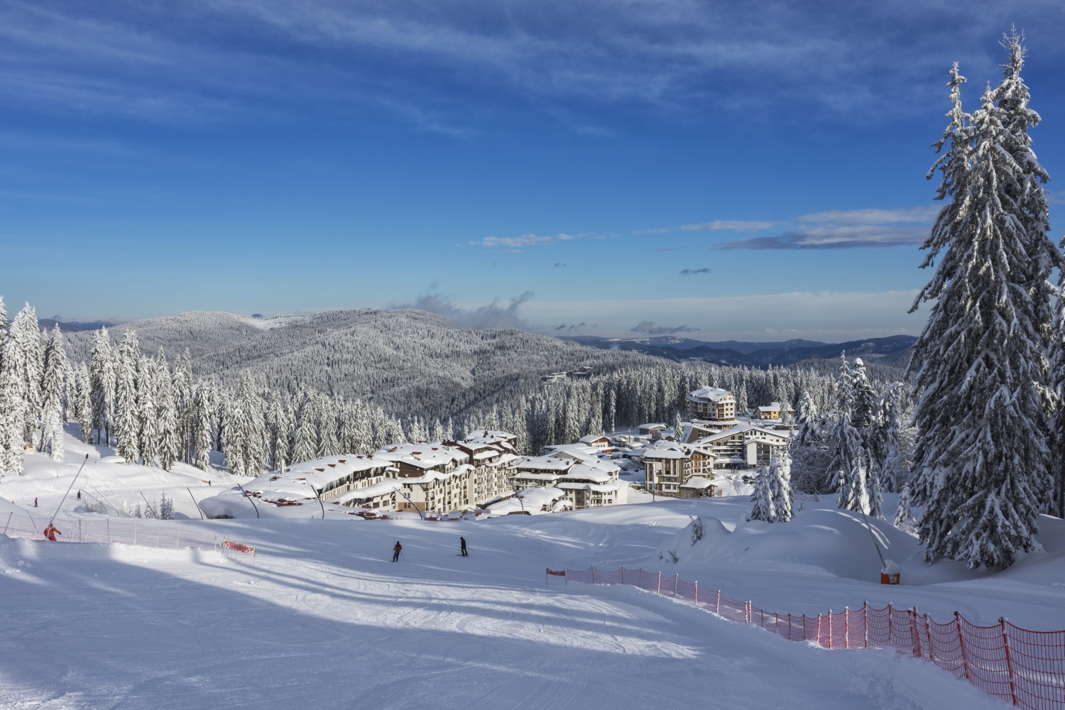 Pamporovo in Bulgaria - a clear blue sky.