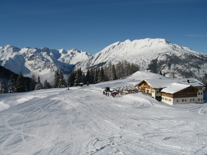 Marienbergbahnen Biberwier in Austria - white snow on the ground.