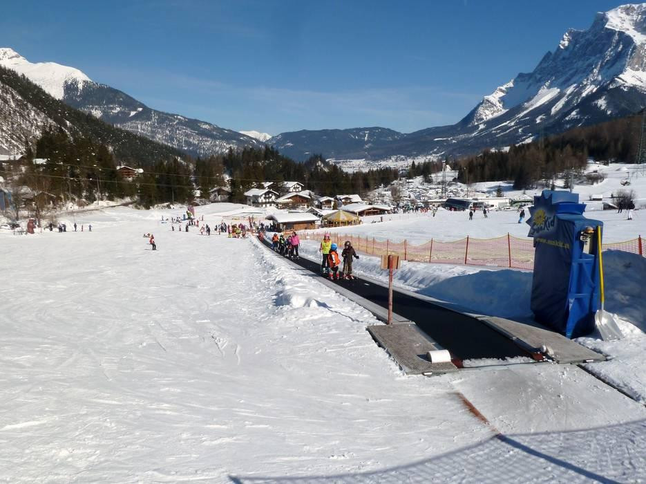 Marienbergbahnen Biberwier in Austria - a ski slope with people skiing down it.