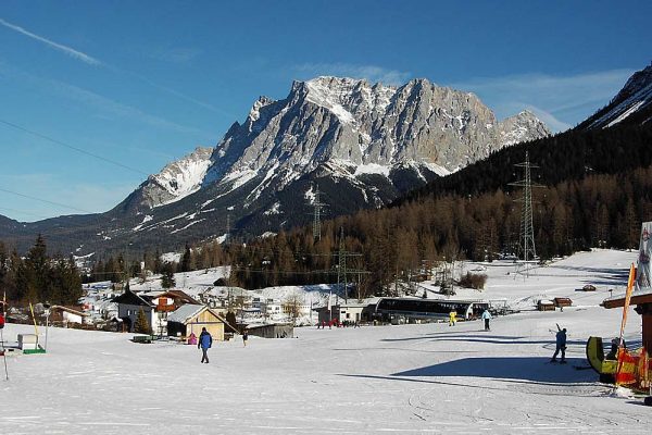 Marienbergbahnen Biberwier in Austria - a ski slope with people skiing down it.