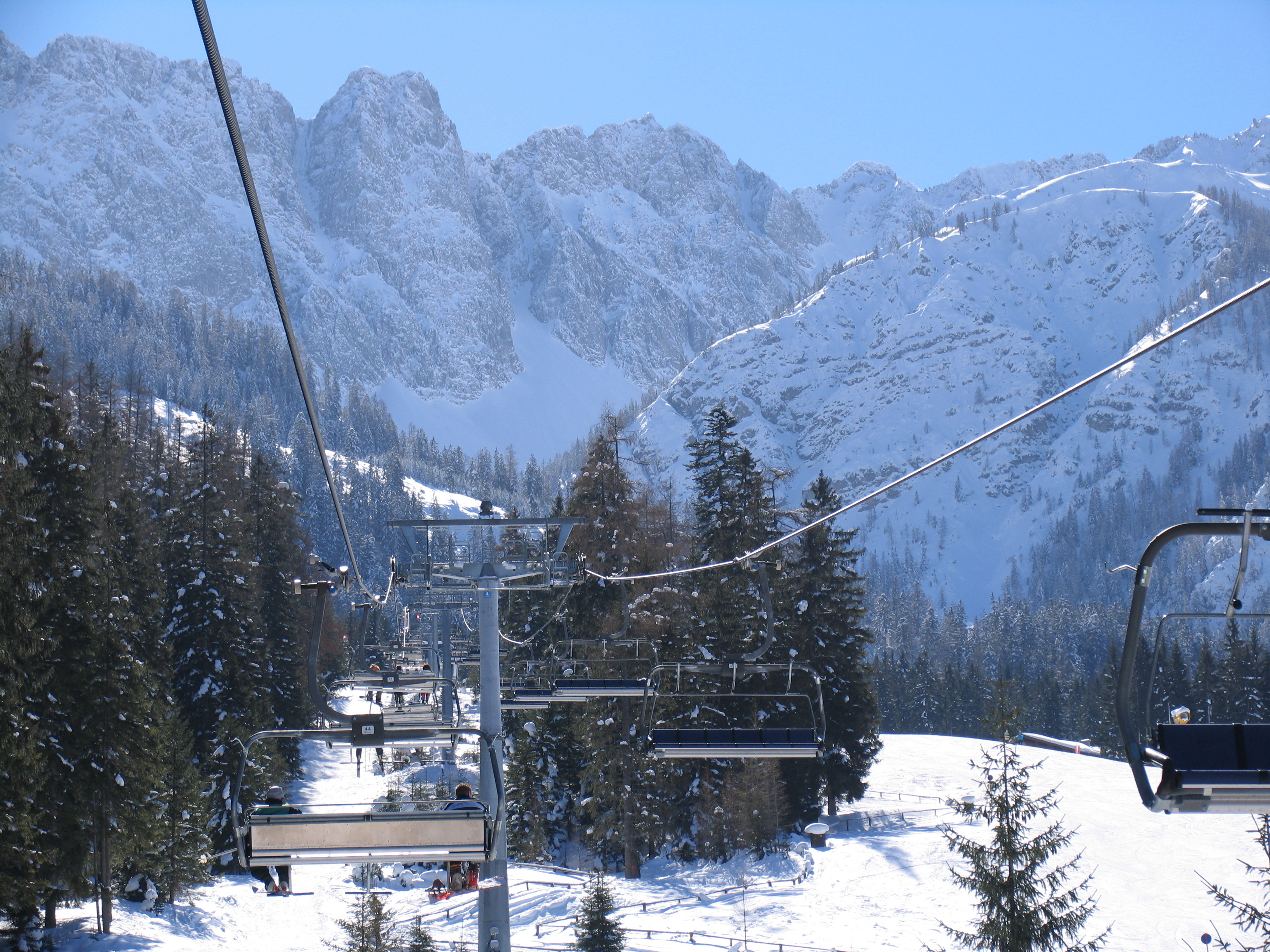 Marienbergbahnen Biberwier in Austria - snow on the ground.