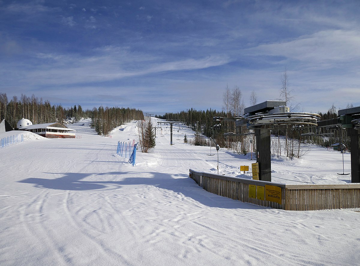 Lakis in Finland - a snow covered ski slope.