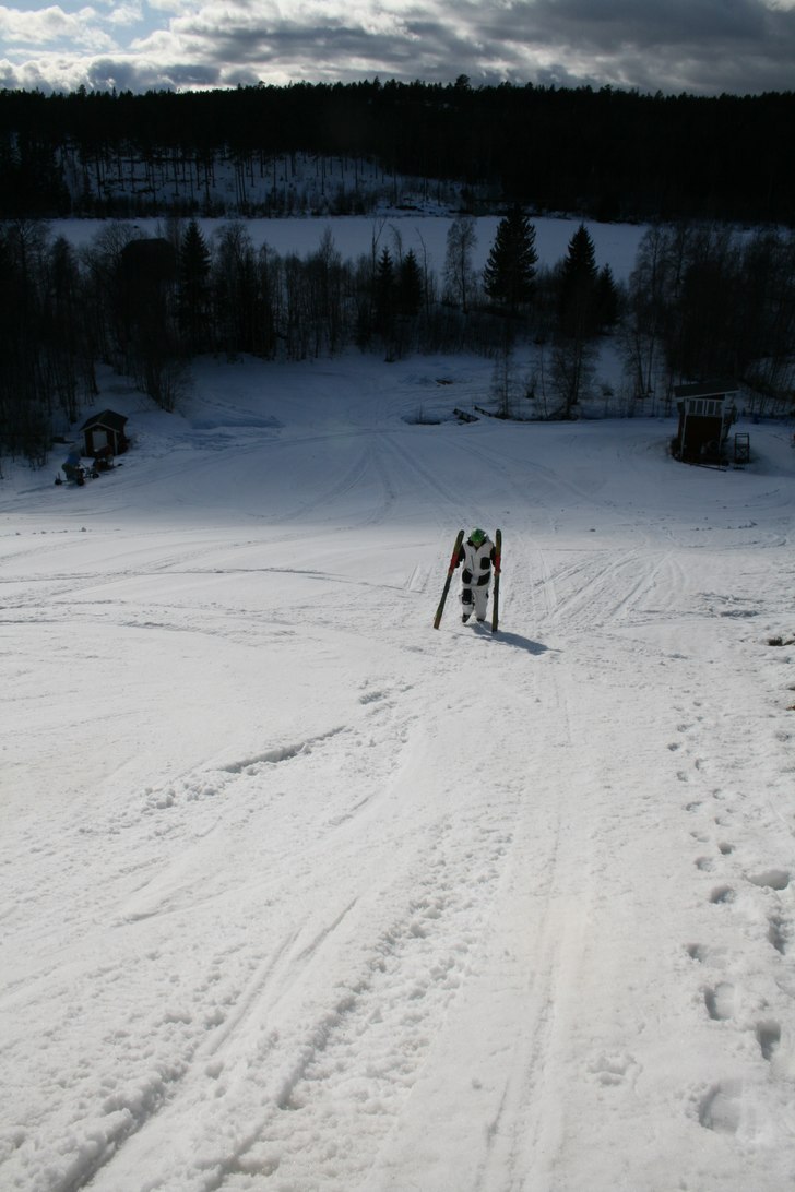 Hedebacken in Sweden - tracks in the snow.