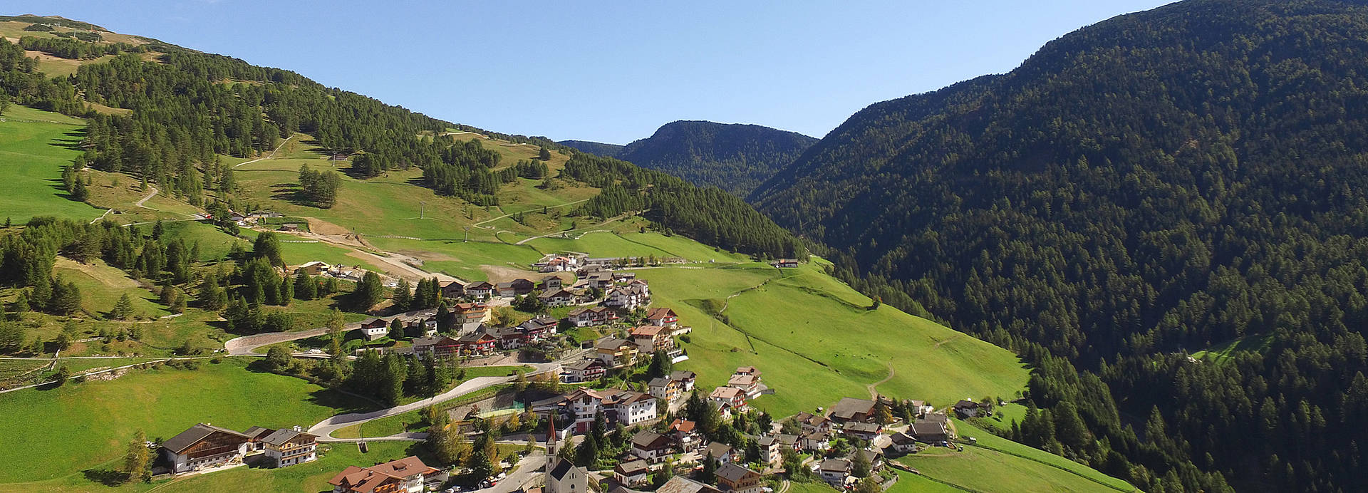Reinswald in Italy - a view of a small town in the mountains.