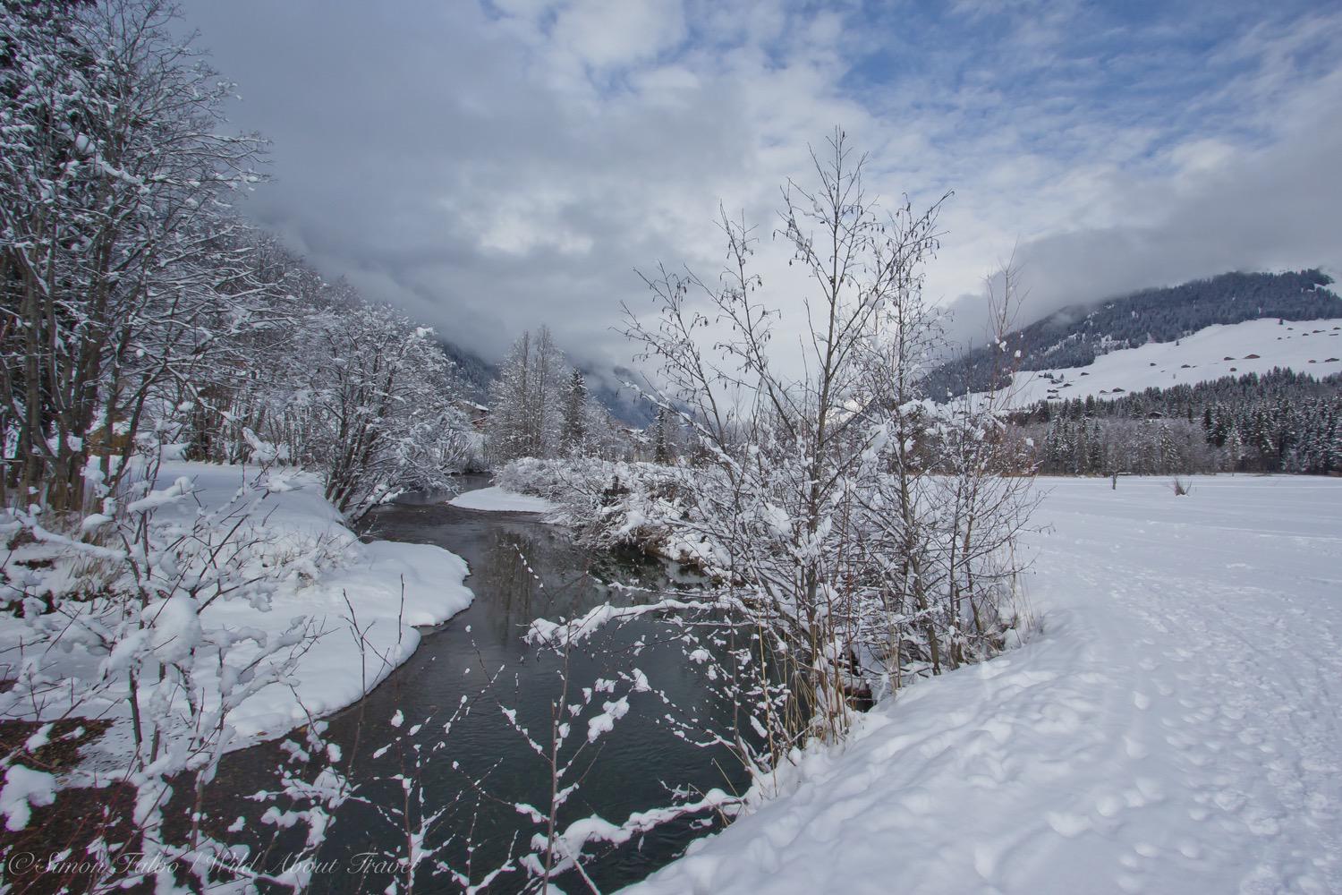 Lauenen in Switzerland - snow on the ground.