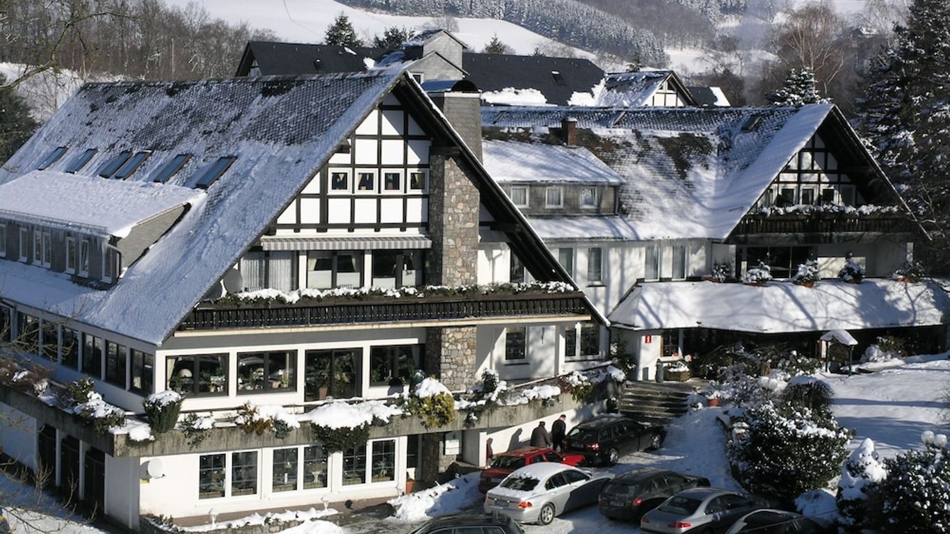Sellinghausen in Germany - a house with snow on the roof.