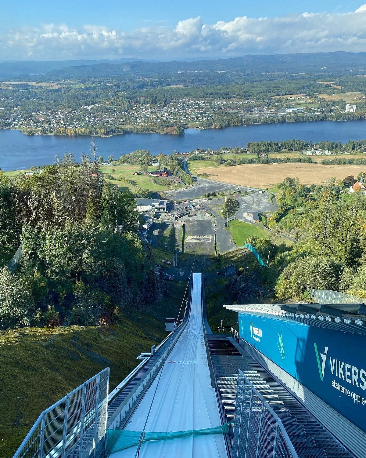 Modum in Norway - the view from the top of the skywalk at the top of the mountain.