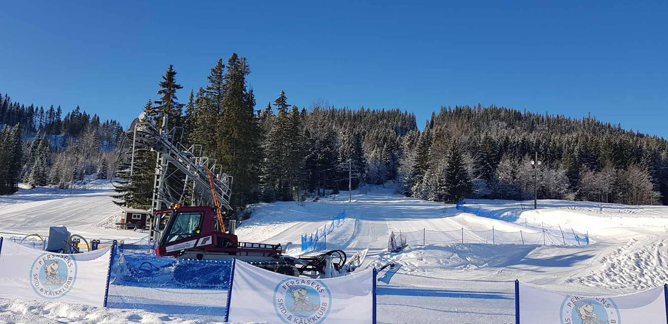 Persåsbacken in Sweden - a ski slope covered in snow.
