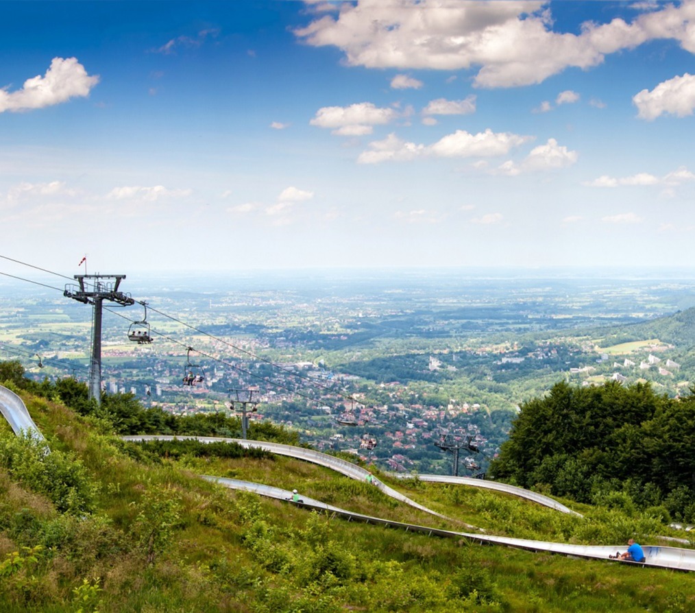 Persåsbacken in Sweden - a view from the top of a mountain with a ski lift.