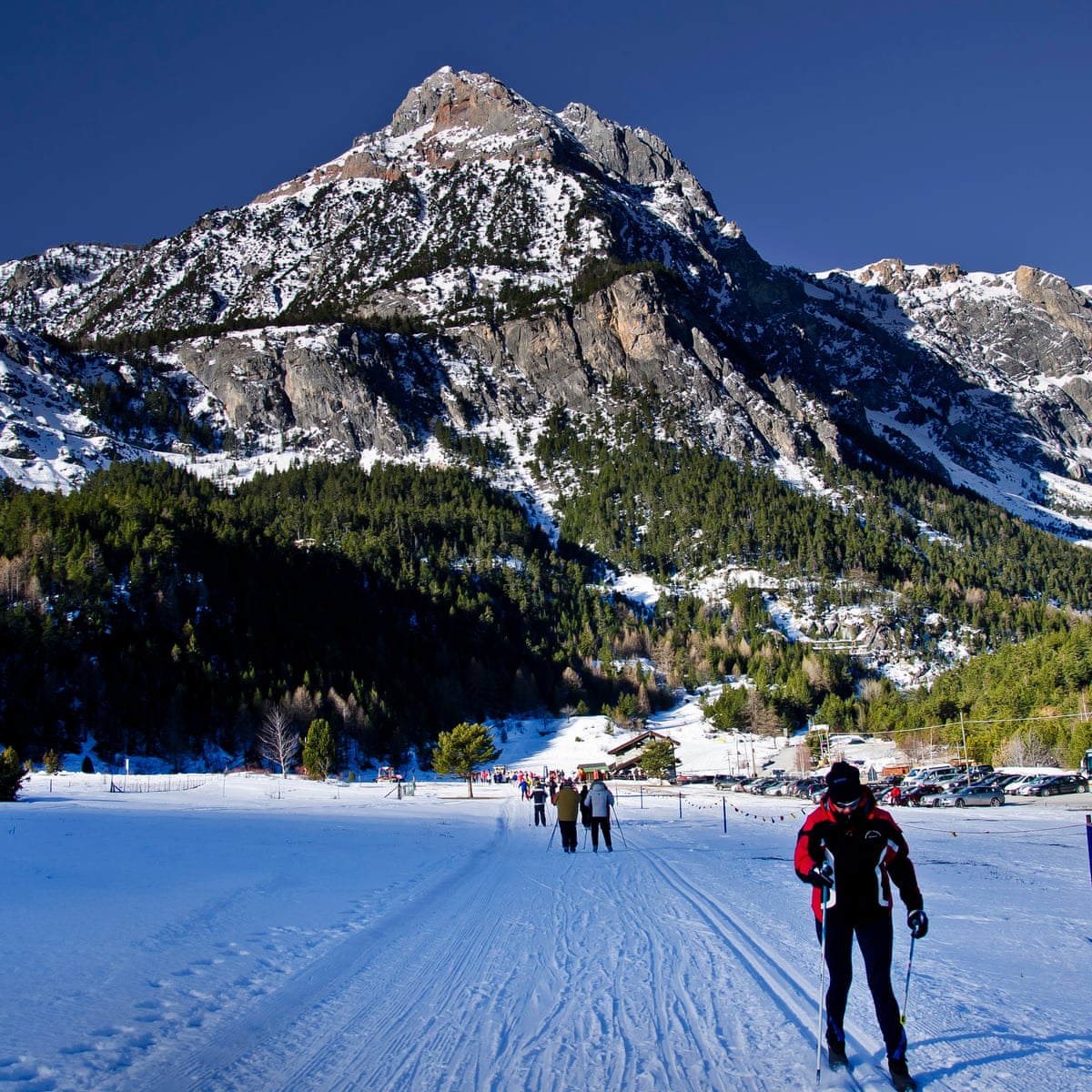 Bardonecchia in Italy - snow on the ground.