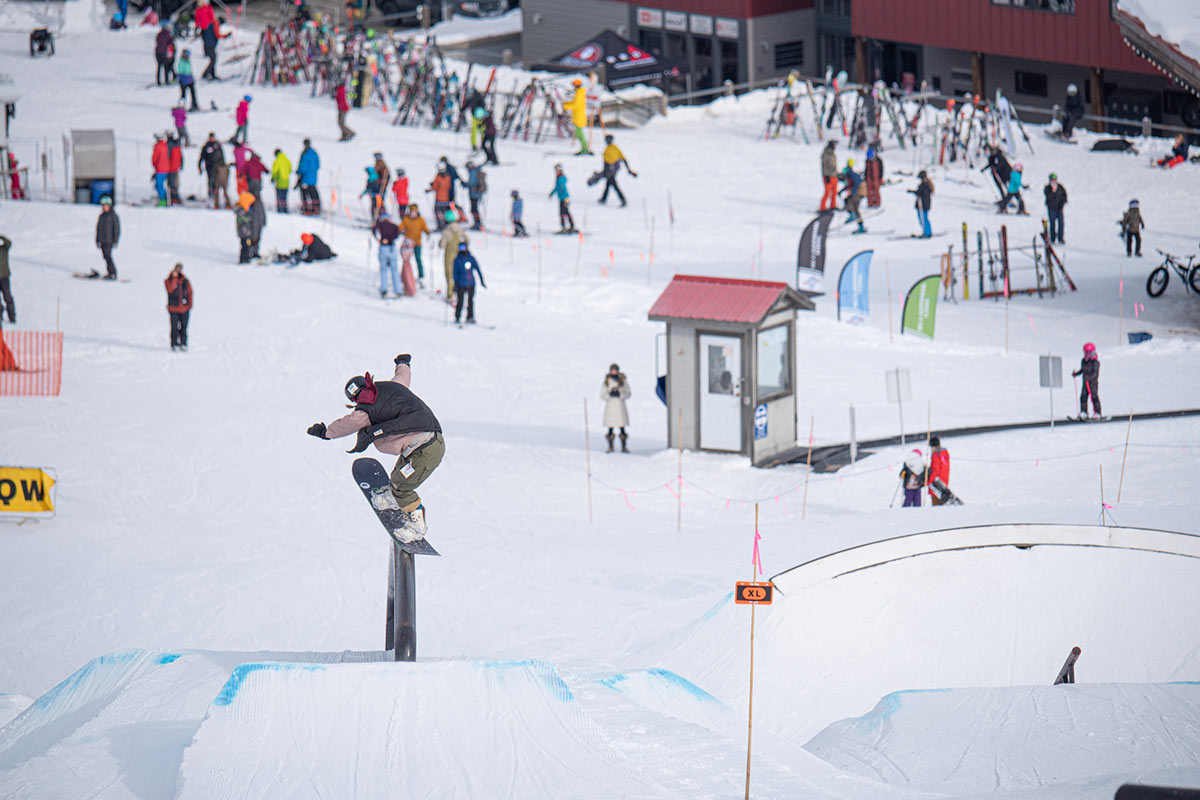 Red Mountain Resort in Canada - a person on a snowboard doing a trick.