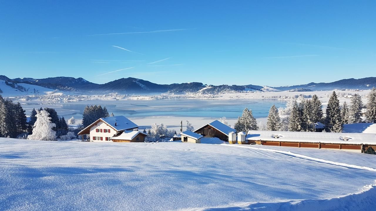 Brunni – Alpthal in Switzerland - the view from the top of the mountain in winter.