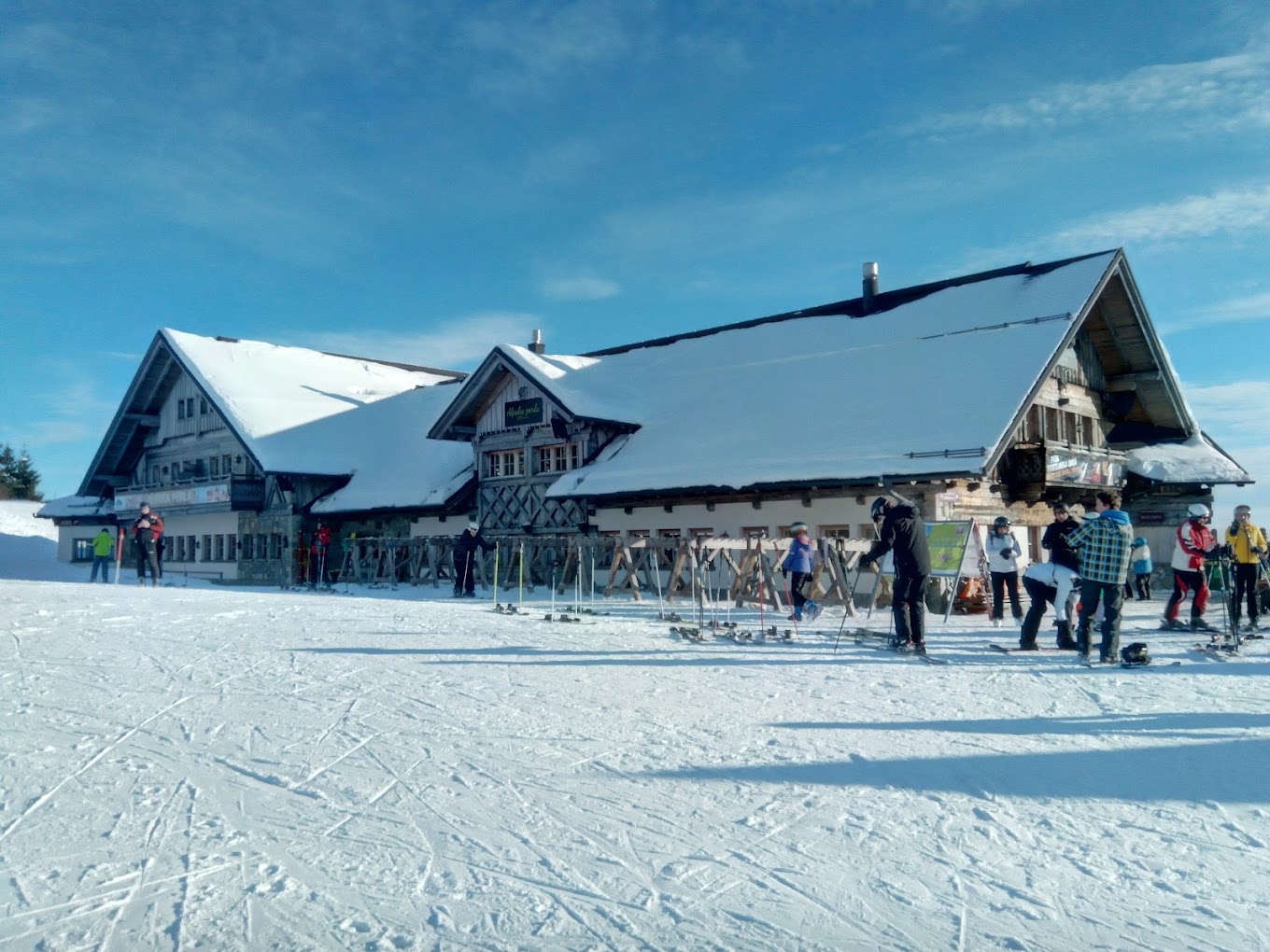 Brunni – Alpthal in Switzerland - white snow on the ground.
