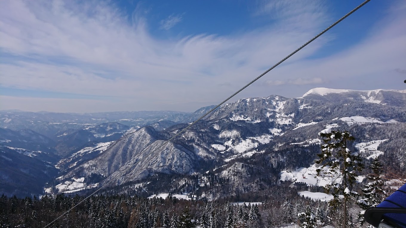 Brunni – Alpthal in Switzerland - a view from the top of a ski lift.