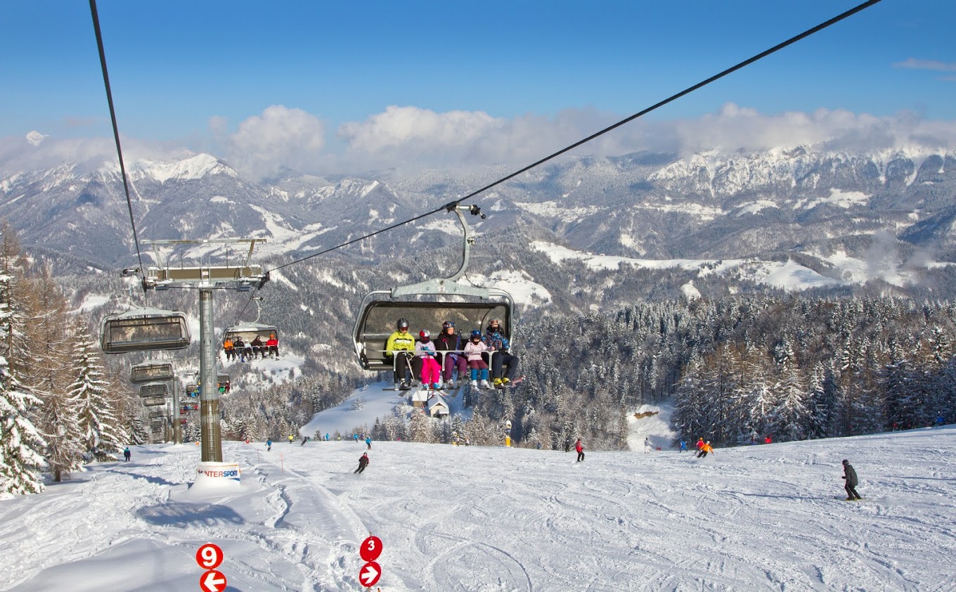 Brunni – Alpthal in Switzerland - a ski lift going up the mountain.